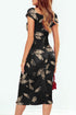 Print Off Shoulder Slit Bodycon Midi Dress